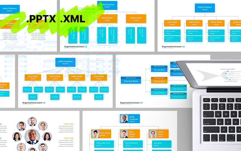organizational chart hierarchy powerpoint template original