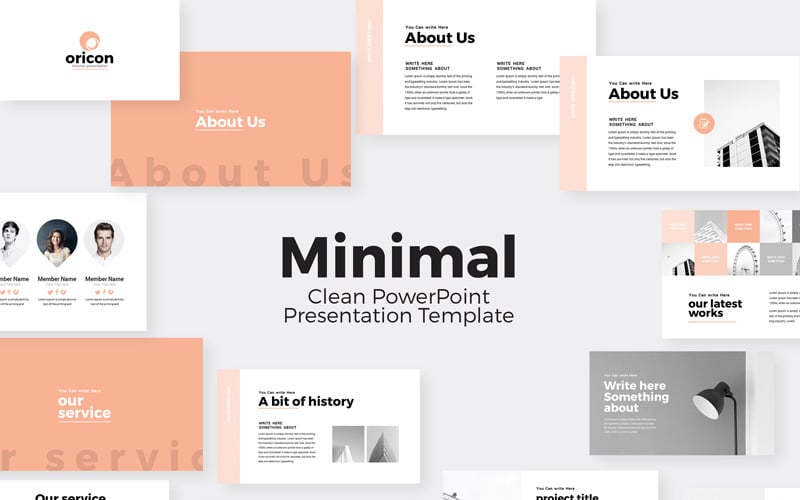 oricon minimal business powerpoint template original