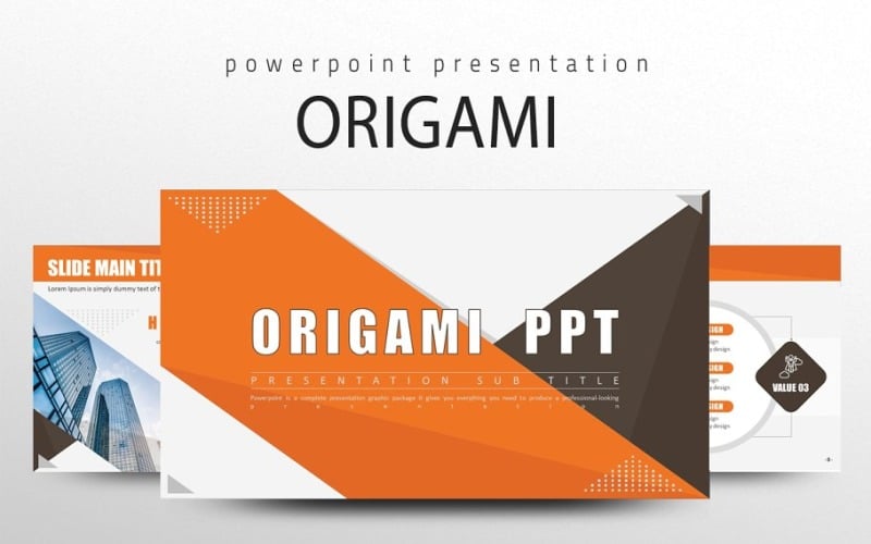 origami ppt powerpoint template original