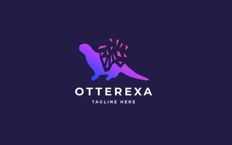 otter pixel professional logo template original
