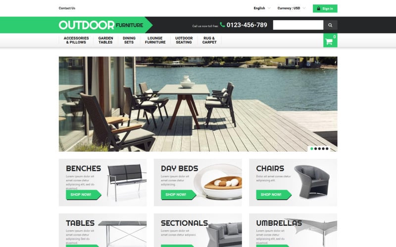 outdoor furniture prestashop theme original