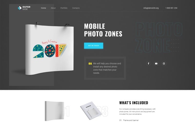 outer side photo zones one page modern html landing page template original