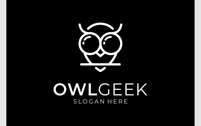 owl bird geek simple logo original
