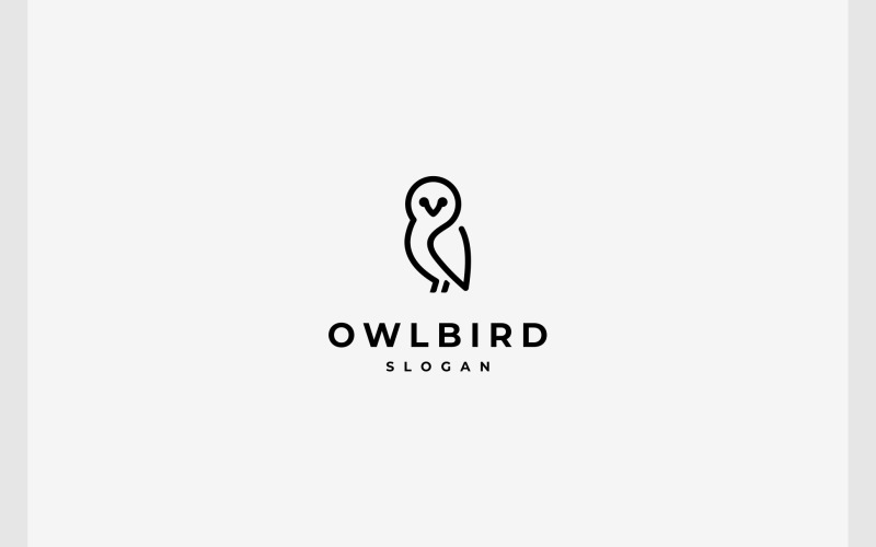 owl bird simple line art logo original