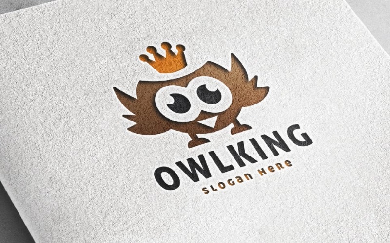 owl king bird logo template original