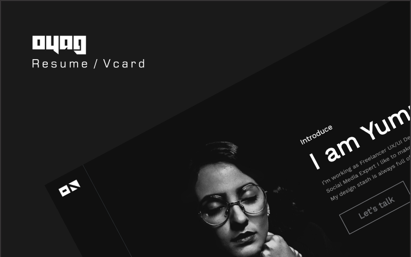 oyag resume vcard landing page template original