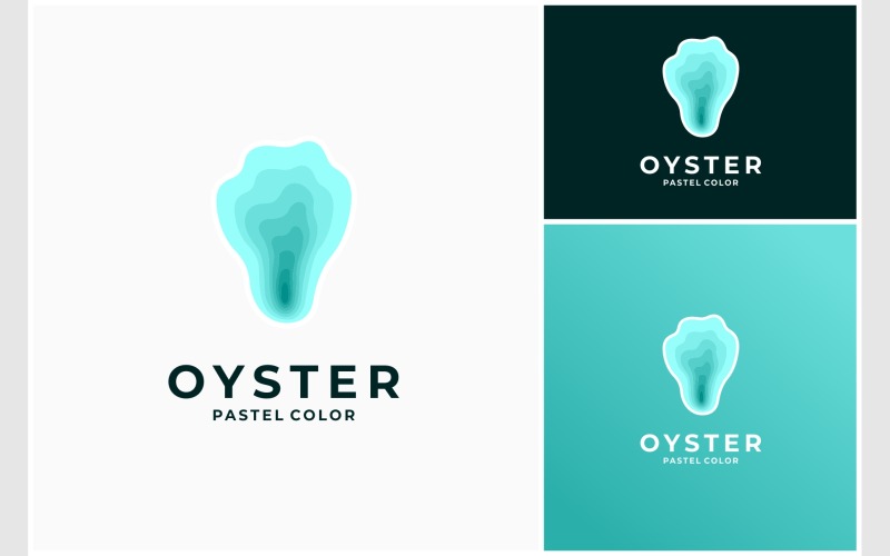 oyster scallop pastel colorful logo original