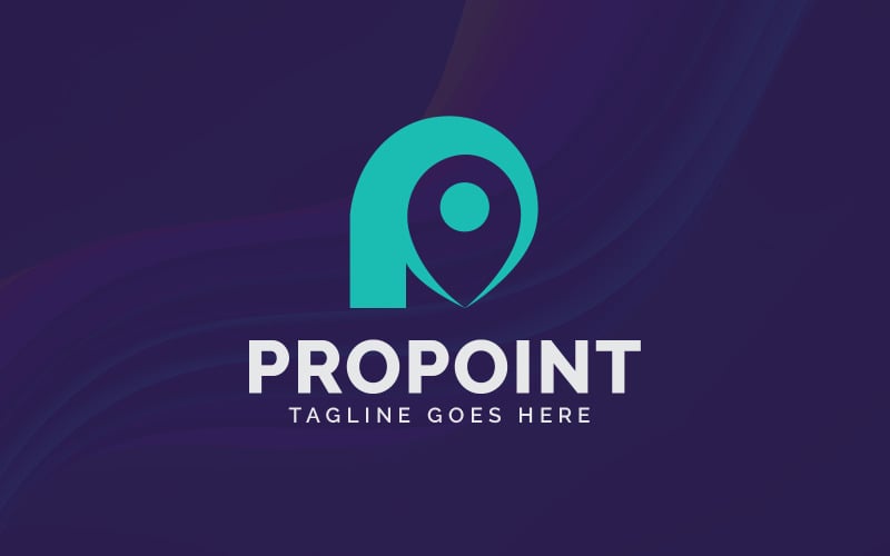 p letter point pin logo design template original