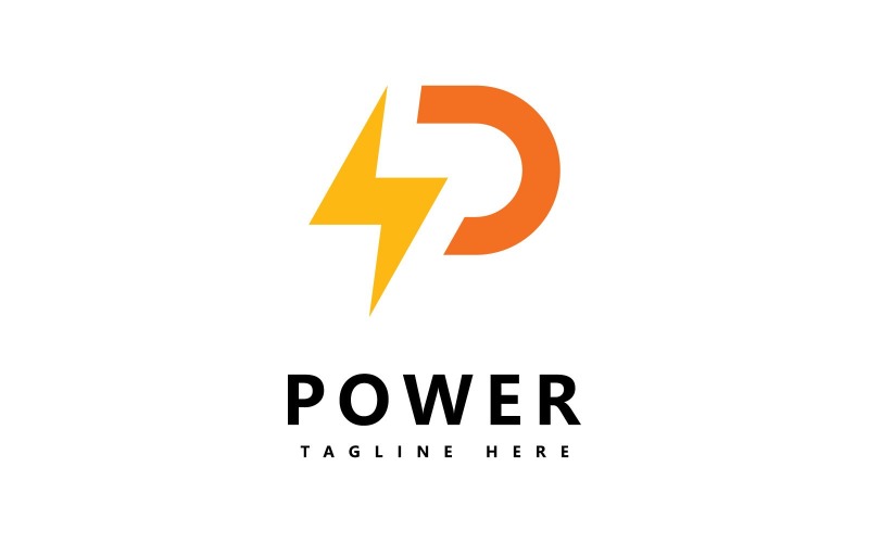 p power vector logo template p letter with power sign v original