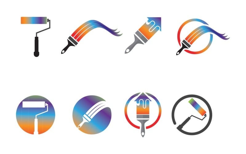paint brush logo and symbol v original