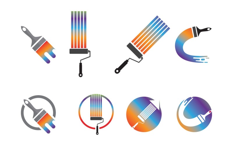paint brush logo and symbol v original