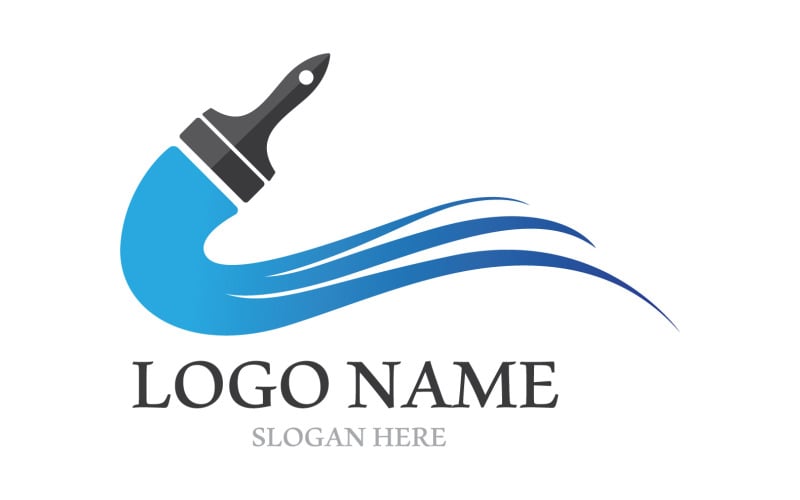 paint brush logo and symbol vector v original