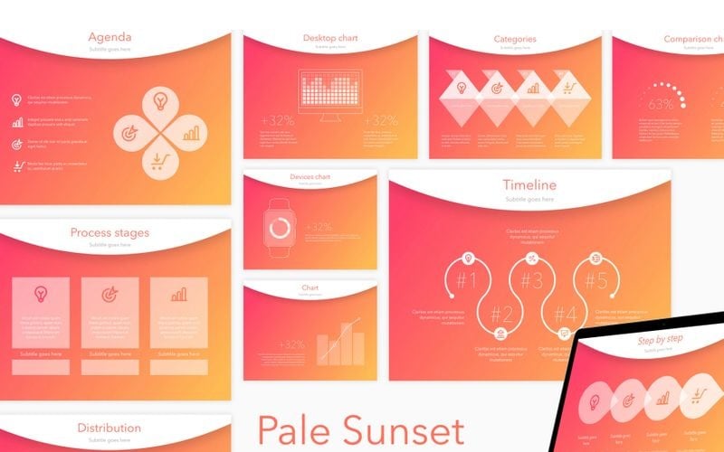 pale sunset powerpoint template original