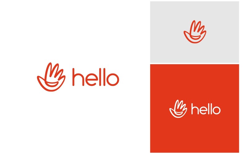 palm hand waving smile logo original