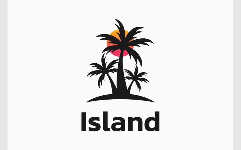 palm tree beach island logo original