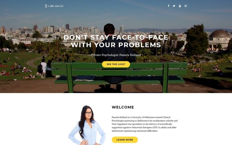 pamela holland psychologist clean bootstrap html landing page template original