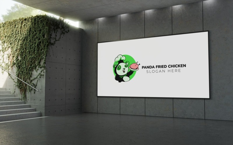 panda fried chicken logo design original