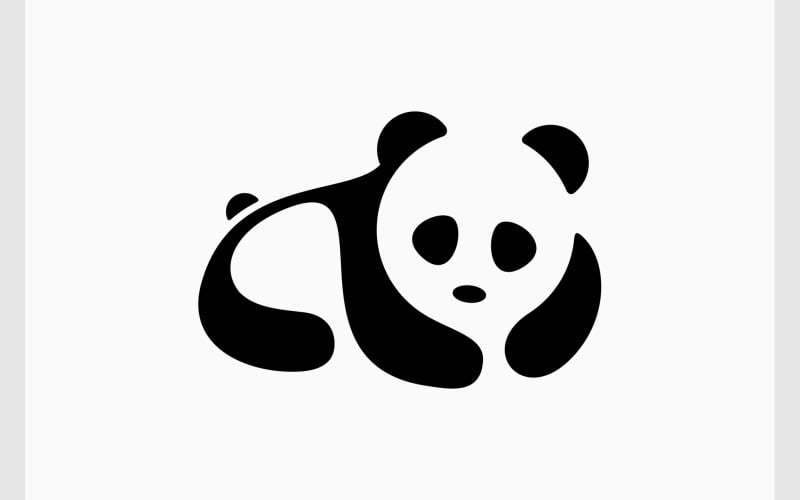 panda negative space logo original