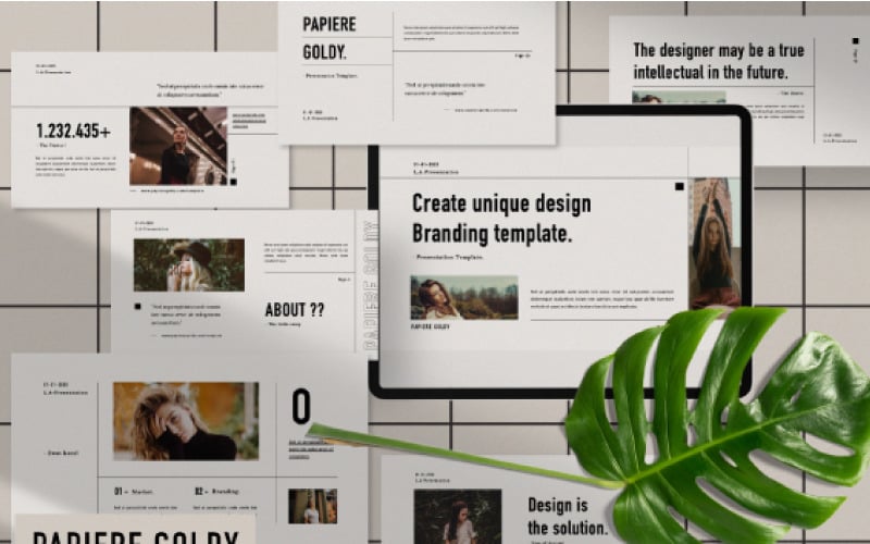 papiere goldy presentation powerpoint template original