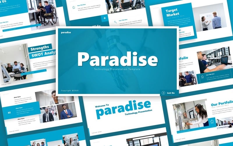 paradise technology presentation powerpoint template original