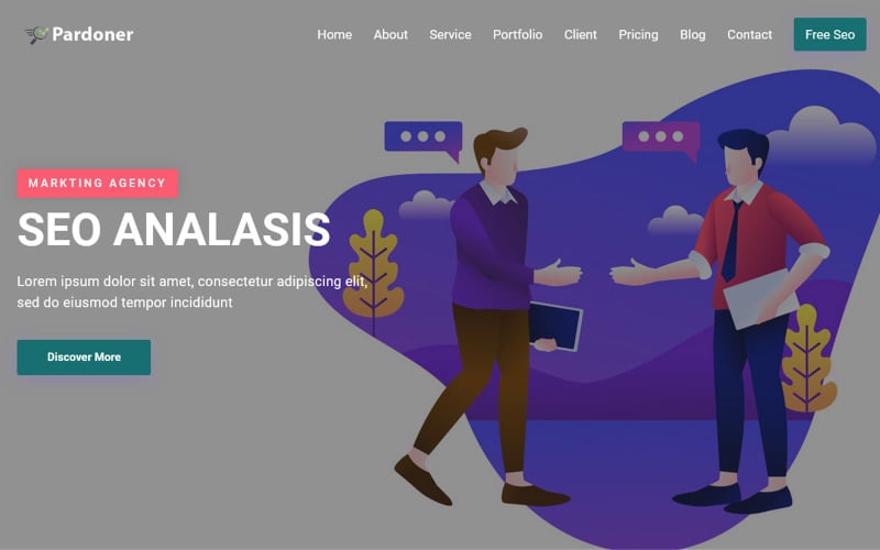 pardoner seo amp digital agency landing page theme original
