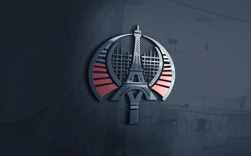 paris tennis school logo template vector original