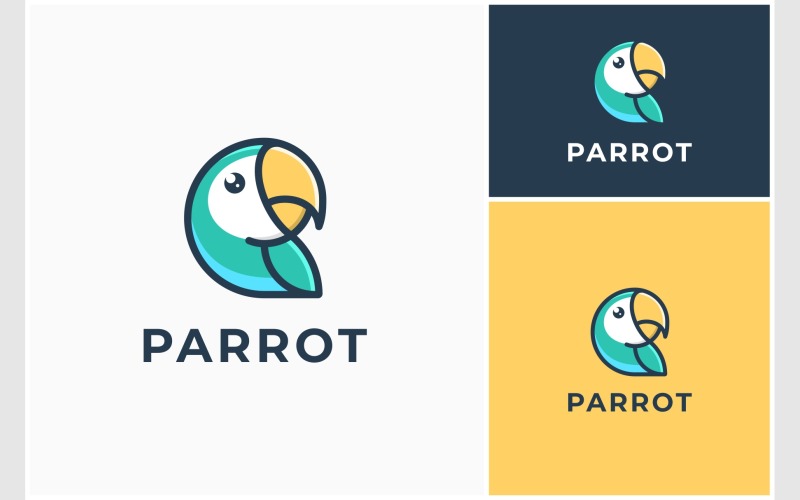 parrot bird mascot cartoon logo original