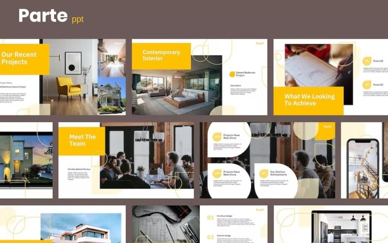 parte interior and design powerpoint original