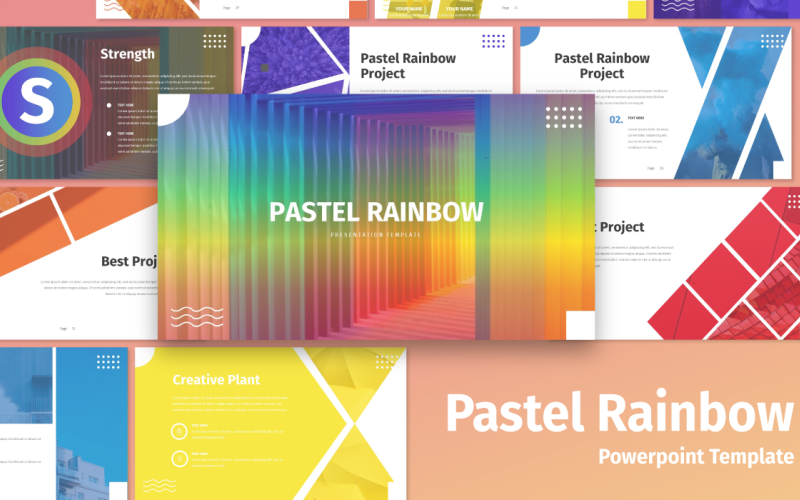 pastel rainbow multipurpose powerpoint template original