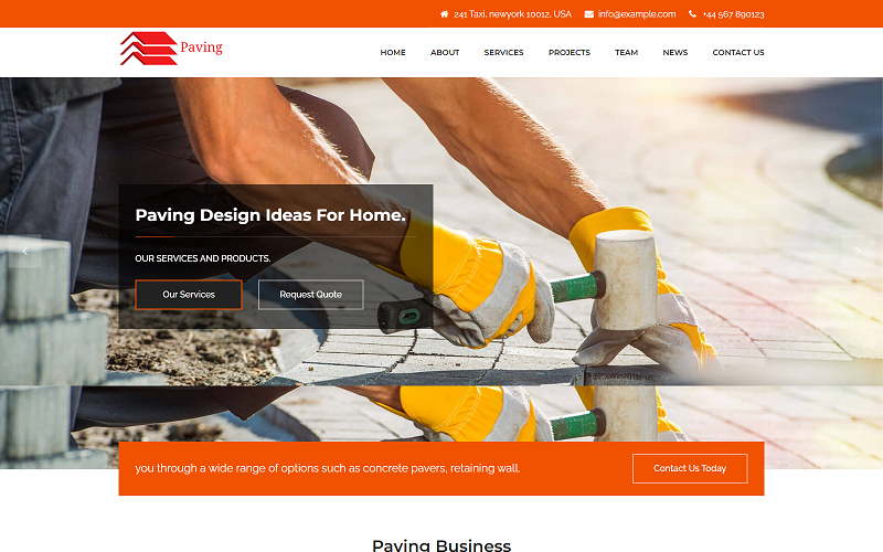 paving contractor landing html template original