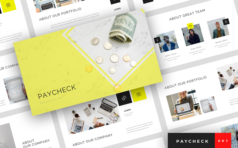 paycheck finance presentation powerpoint template original