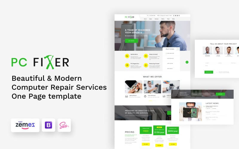 pc fixer computer repair services html landing page template original
