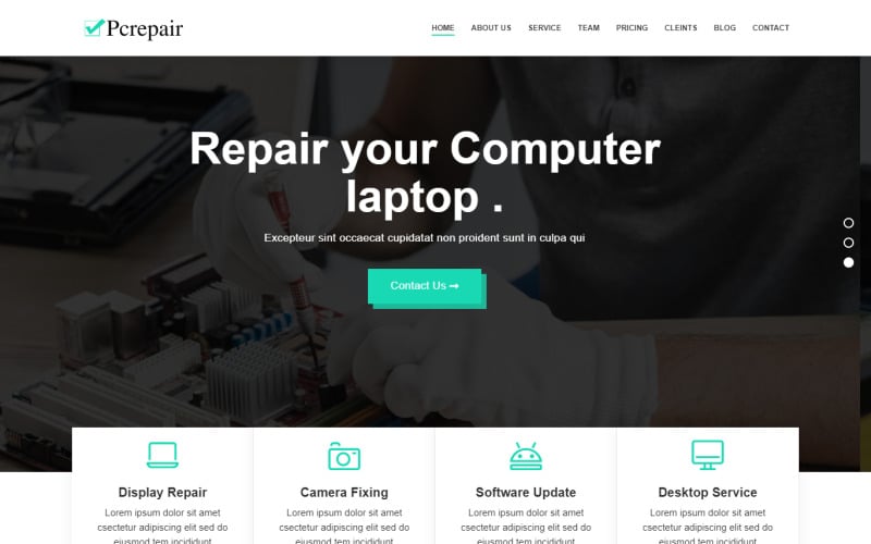 pcrepair computer repair bootstrap landing page template original