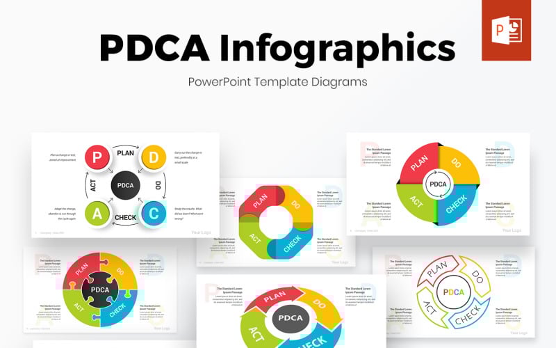 pdca cycle powerpoint infographics template original