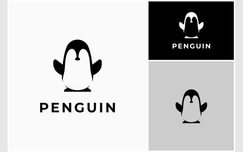 penguin flat silhouette logo original