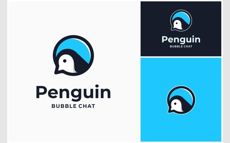 penguin polar bird bubble chat logo original