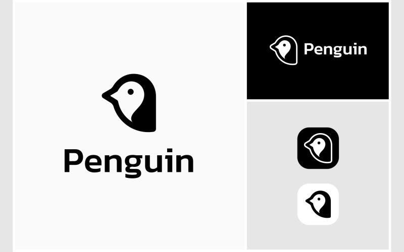 penguin polar bird simple logo original