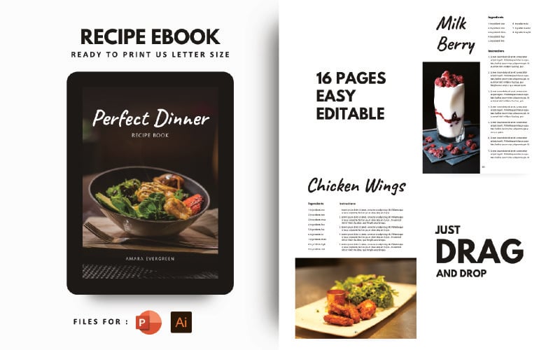 perfect dinner recipes ebook powerpoint template original