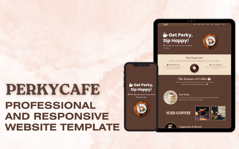 perkycafe a modern template for coffee shops and cafes original