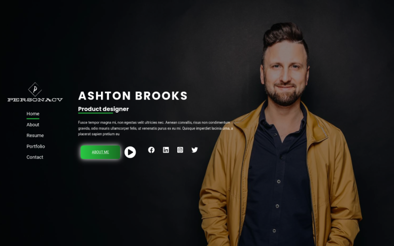 personacv pro elite portfolio amp online cv parallax template original