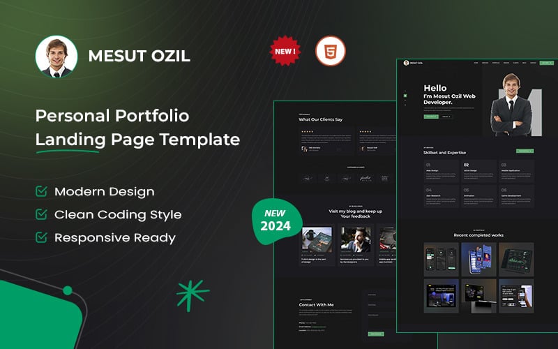 personal portfolio landing page html template original