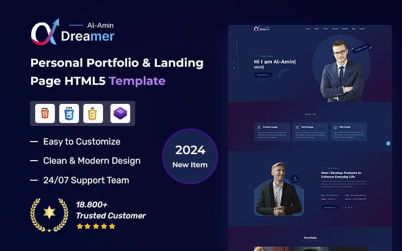 personal portfolio landing page html template original
