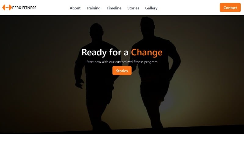 perx clean tailwind html onpage fitness template original