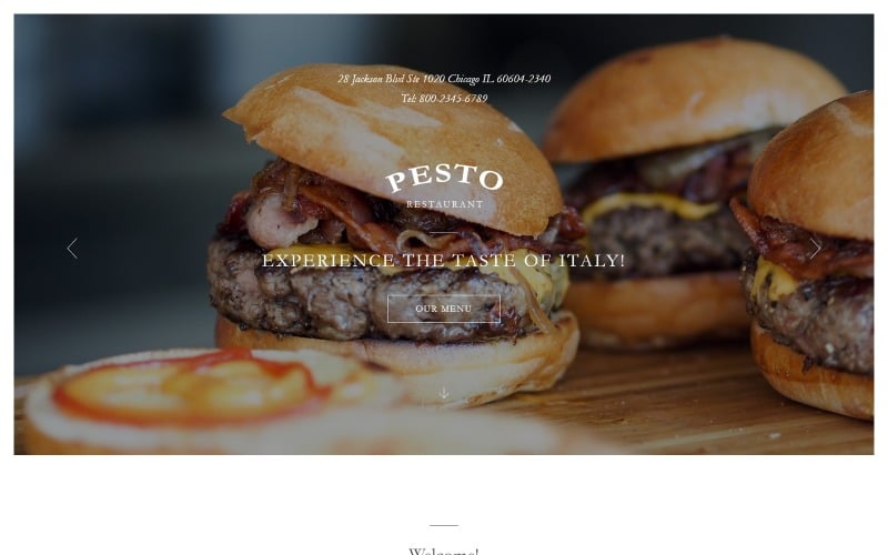 pesto elegant restaurant template compatible with novi builder landing page template original