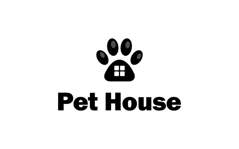 pet house paw home animal logo original
