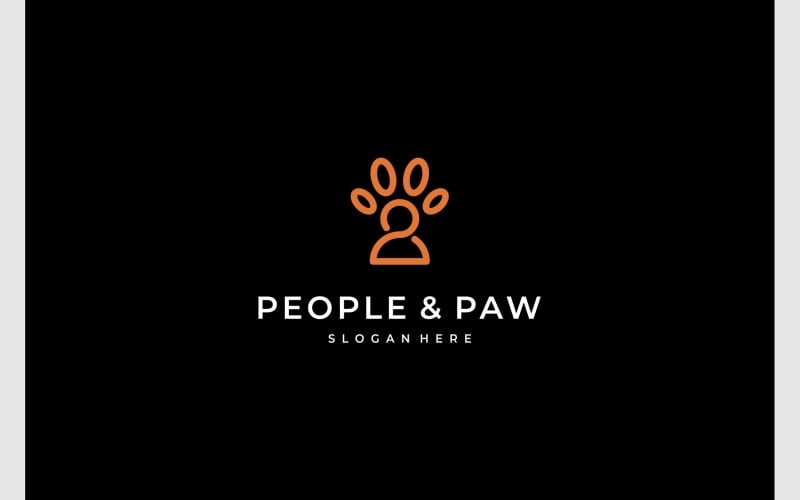 pet paw footprint human people logo original