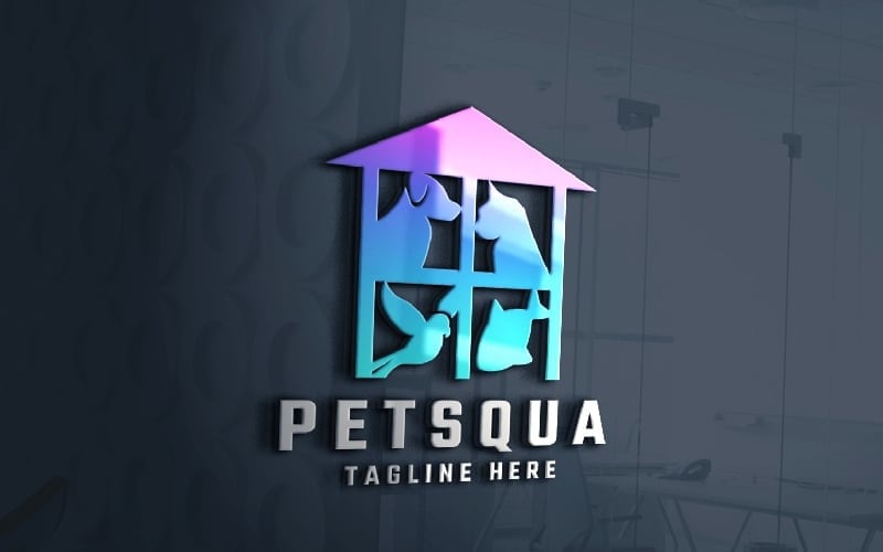 pet shop square logo template original