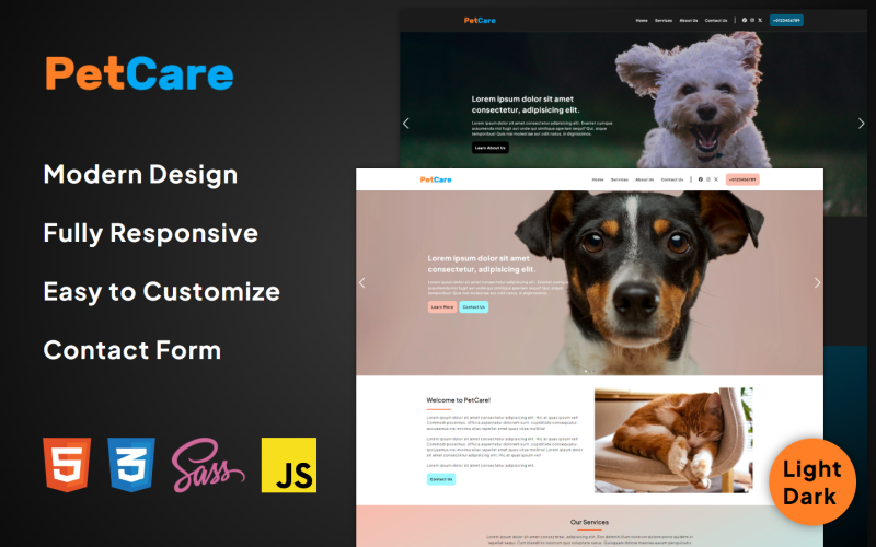 petcare pet care html landing page template original