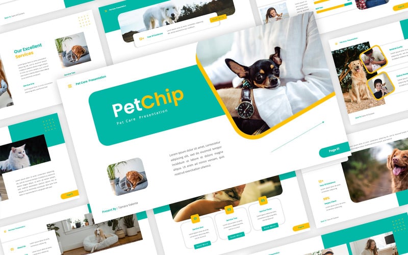 petchip pet care powerpoint template original