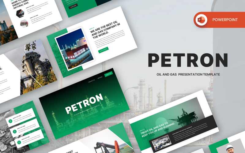 petron oil and gas industry powerpoint template original